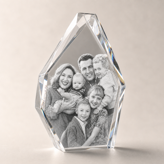 Personalized 3D Photo Crystal Keepsake – Iceberg Shape