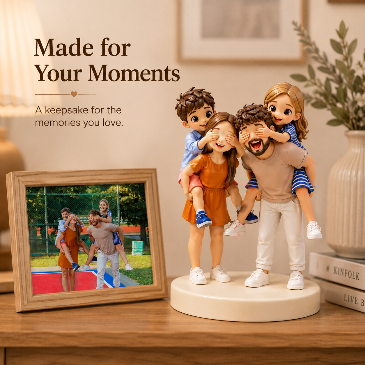 Custom Photo Chibi Figurine - Personalized 3D Family Keepsake Gift