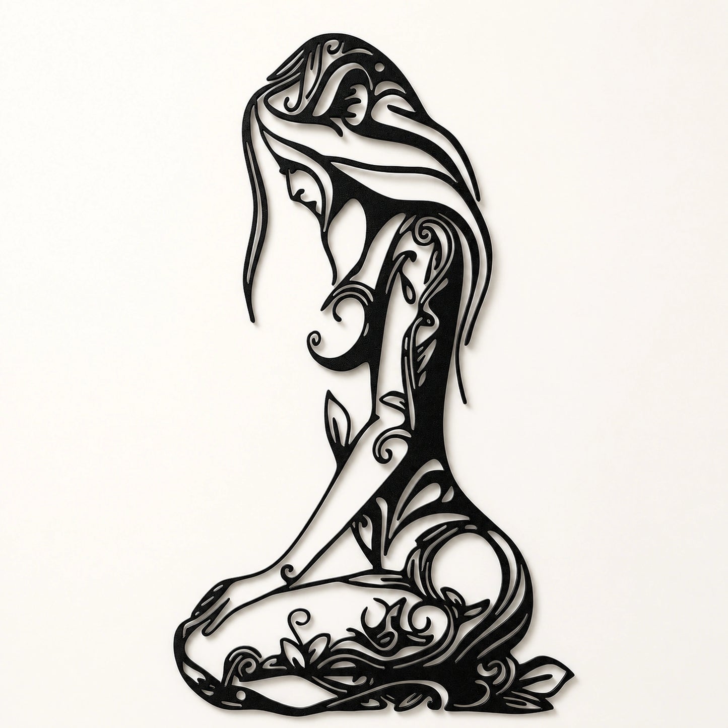 Yoga Woman Metal Wall Art for Studio and Living Room