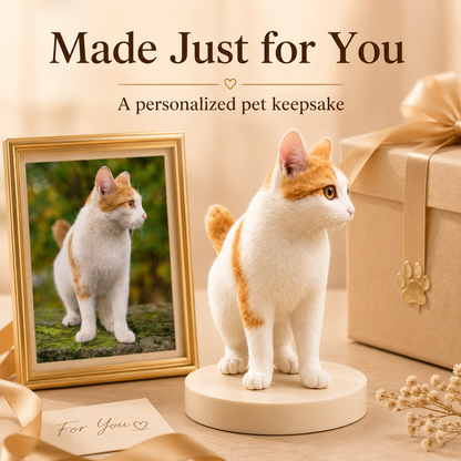 Custom 3D Cat Figurine from Photo | Personalized Pet Keepsake