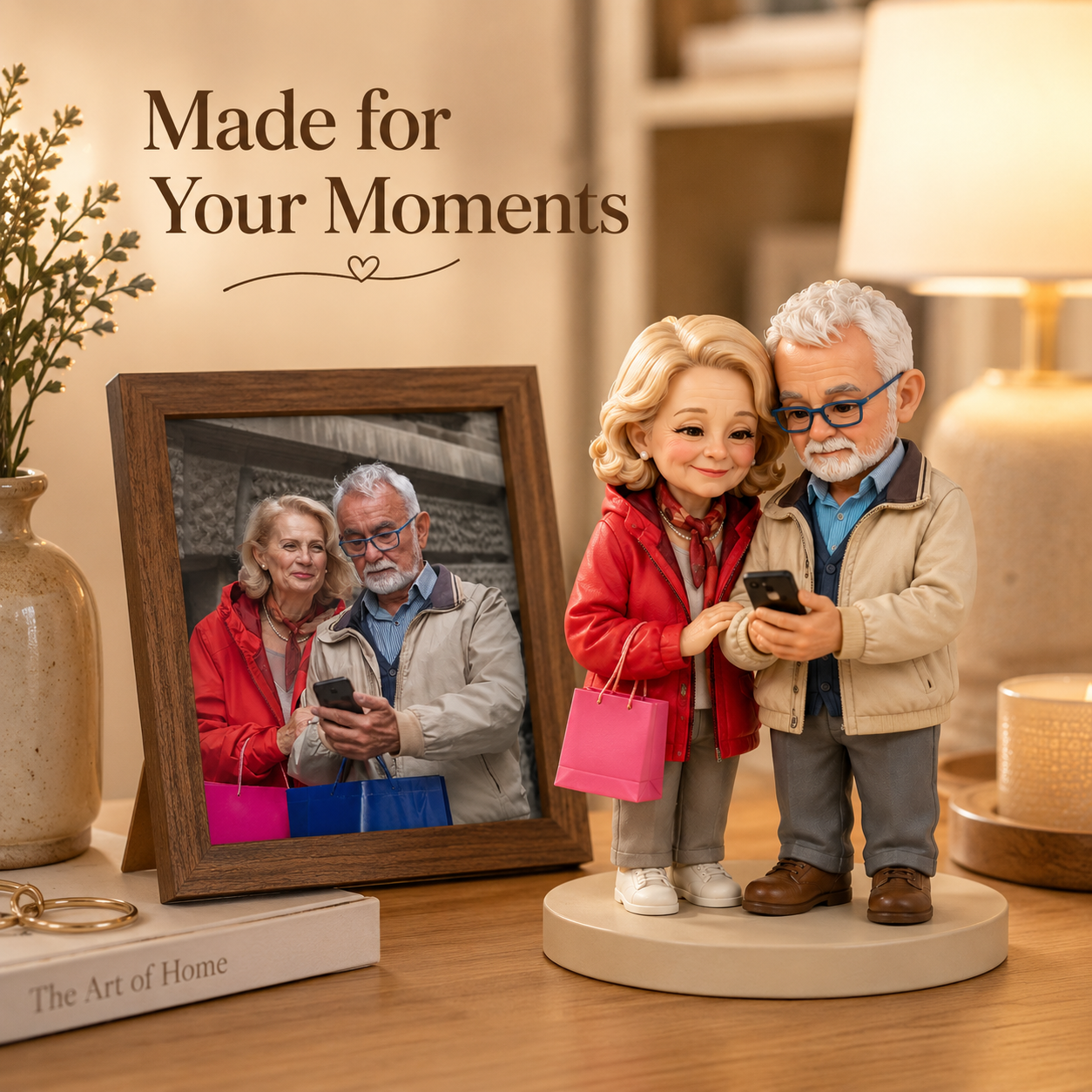 Custom Hand-Painted 3D Chibi Couple Figurine from Photo