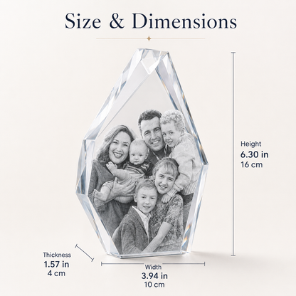 Personalized 3D Photo Crystal Keepsake – Iceberg Shape