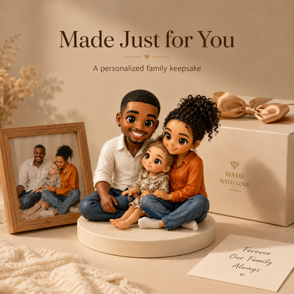 Custom 3D Family Figurine from Photo | Personalized Keepsake