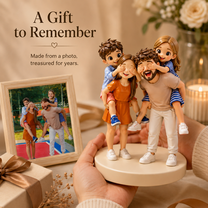 Custom Photo Chibi Figurine - Personalized 3D Family Keepsake Gift