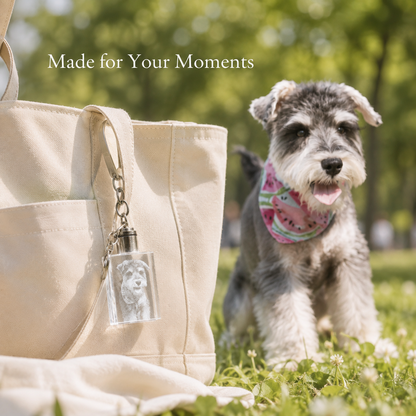 Personalized LED Crystal Pet Photo Keychain with Custom Engraving