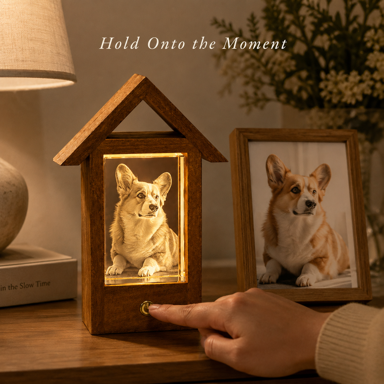 Personalized 3D Crystal Pet Photo Memorial Lighted House