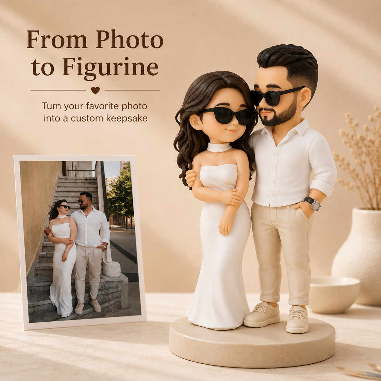 Custom 3D Couple Figurine from Photo | Personalized Keepsake