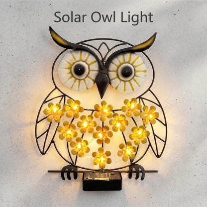 Solar Metal Owl Light - Hanging Garden Outdoor Decor