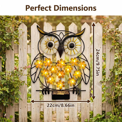 Solar Metal Owl Light - Hanging Garden Outdoor Decor