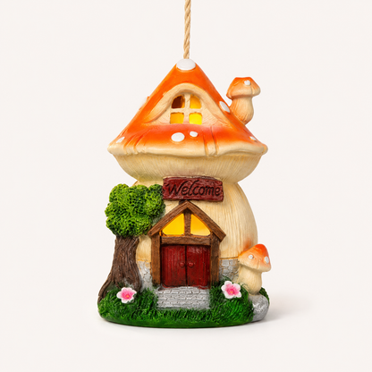 Solar Mushroom House Hanging Light for Garden Decor