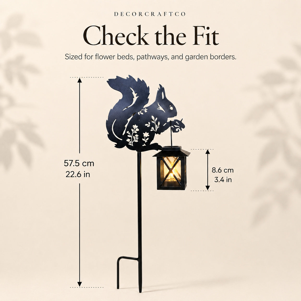 Metal Squirrel Solar Garden Stake Light for Yard Decor