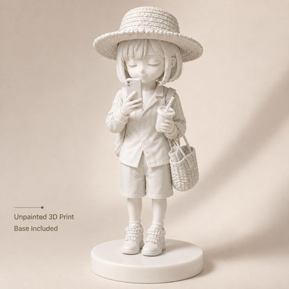 Custom 3D Printed Woman Figurine from Photo with DIY Painting Kit