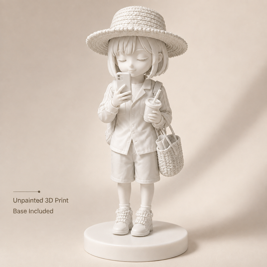 Custom 3D Printed Woman Figurine from Photo with DIY Painting Kit