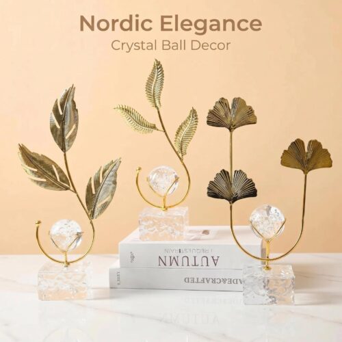 luxury nordic iron art crystal ball ornament modern home office desk decor