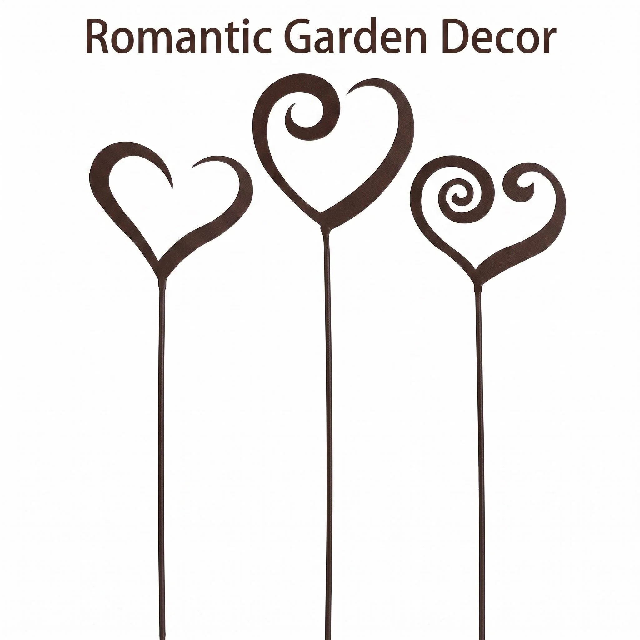 3pcs heart metal garden stake outdoor yard decor 3pcs heart metal garden stake outdoor yard decor