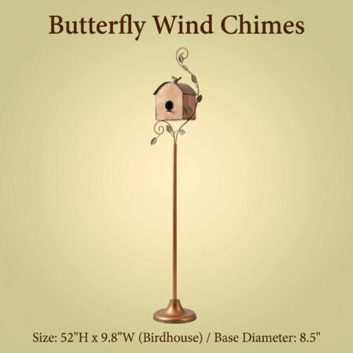 metal garden birdhouse stand for outdoor yard decor