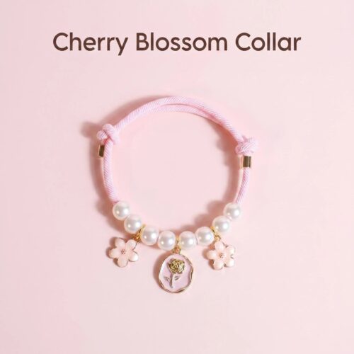 cherry blossom pearl pet collar for cats & small dogs