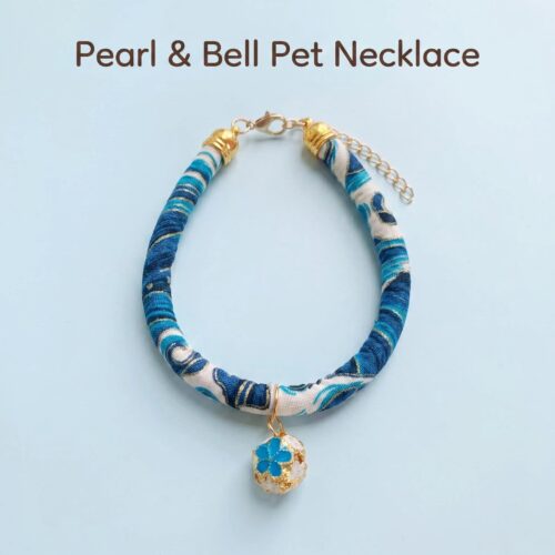 pearl bell pet necklace for cats & small dogs