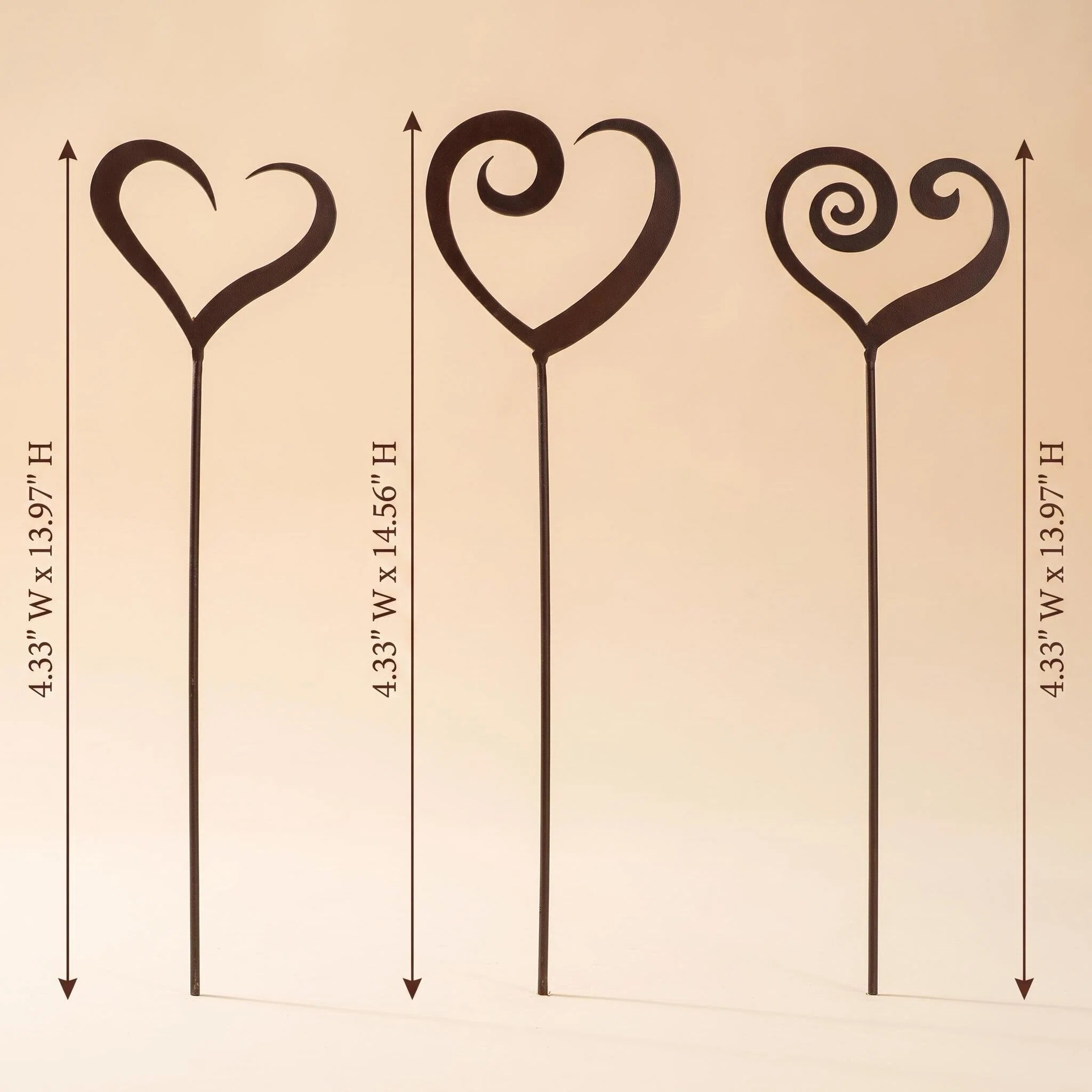 3pcs heart metal garden stake outdoor yard decor 3pcs heart metal garden stake outdoor yard decor