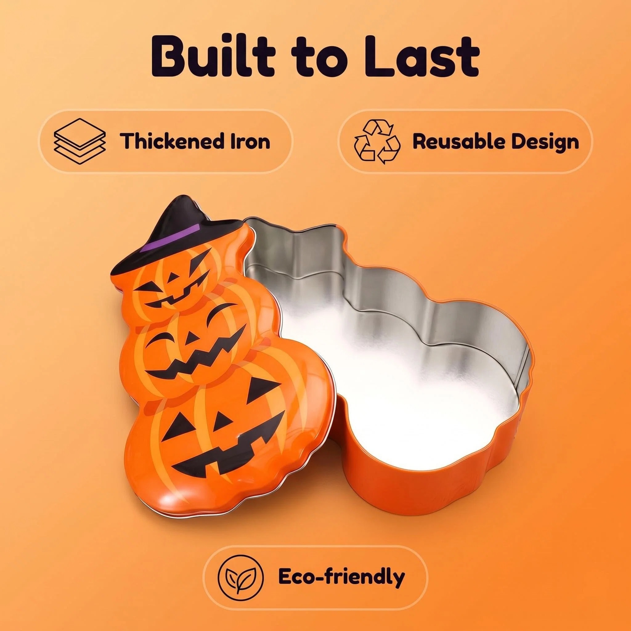thick metal pumpkin candy container for halloween thick metal pumpkin candy container for halloween