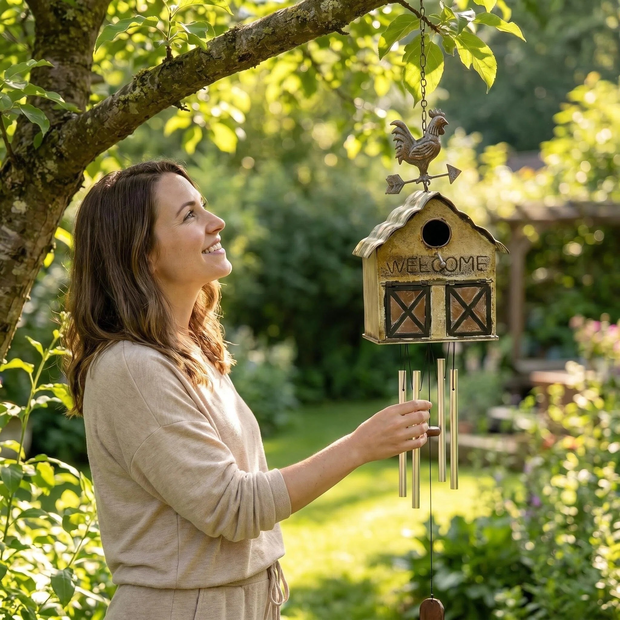 rustic metal birdhouse hanging decor for garden patio rustic metal birdhouse hanging decor for garden patio