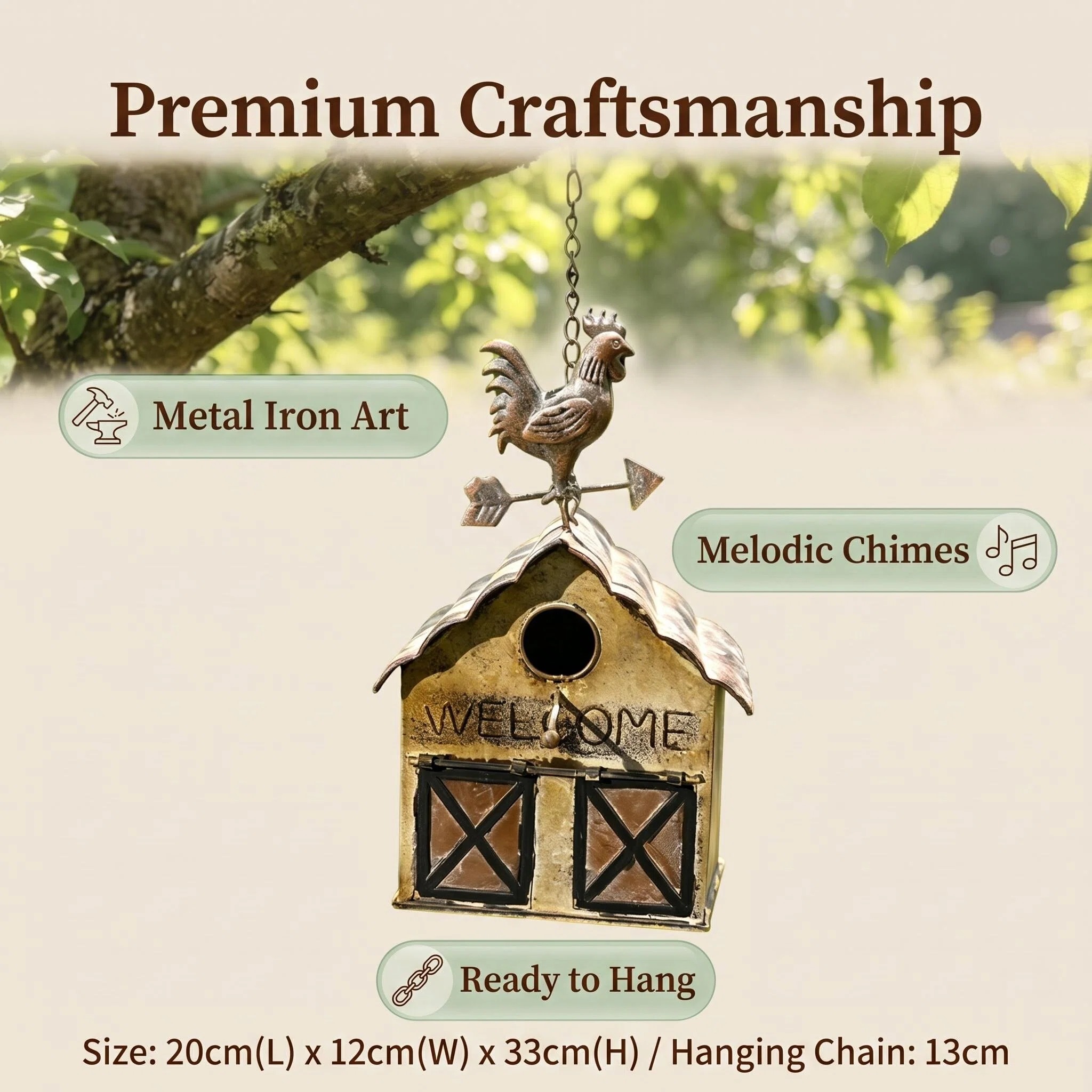 rustic metal birdhouse hanging decor for garden patio rustic metal birdhouse hanging decor for garden patio