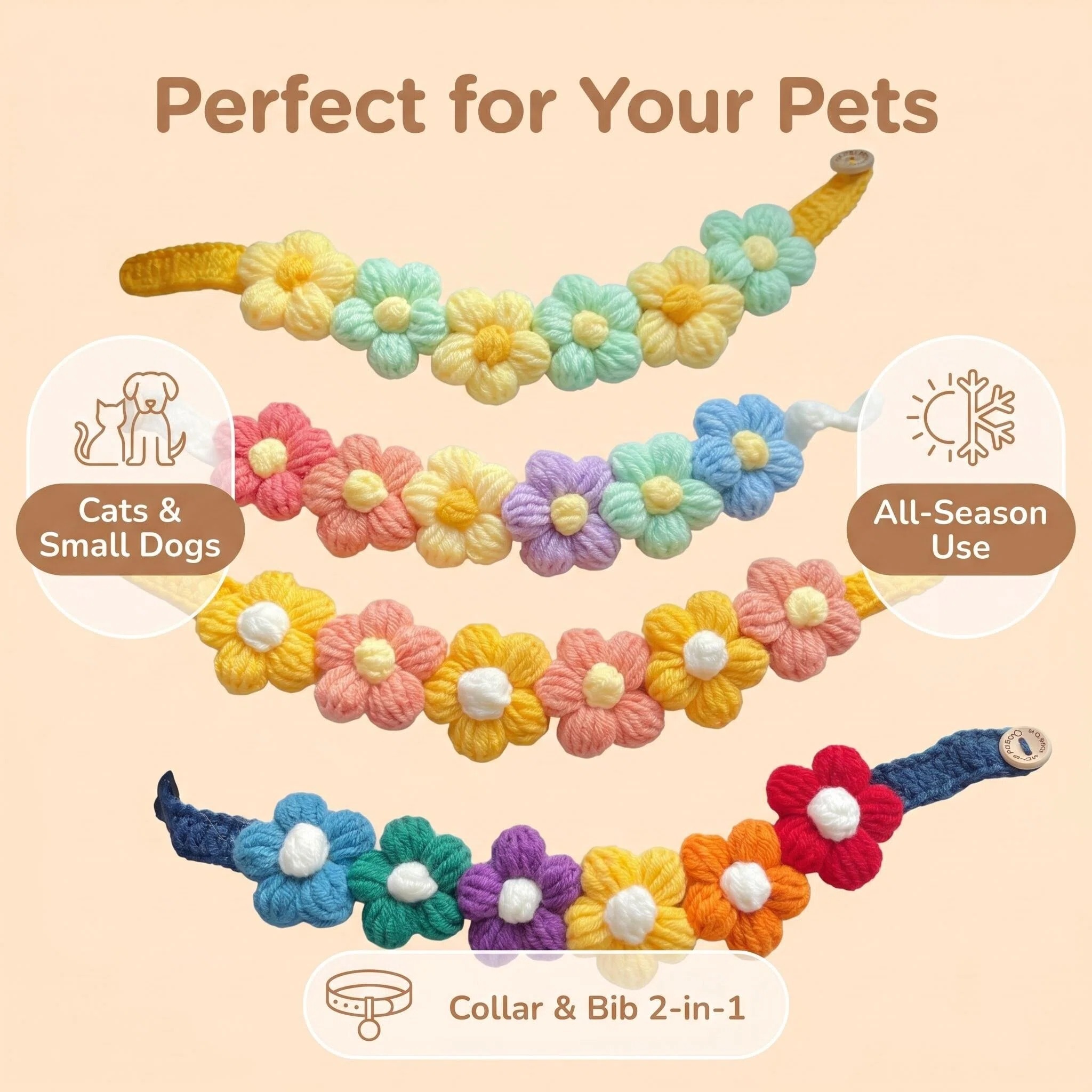 handmade flower pet collar for cats & small dogs handmade flower pet collar for cats & small dogs